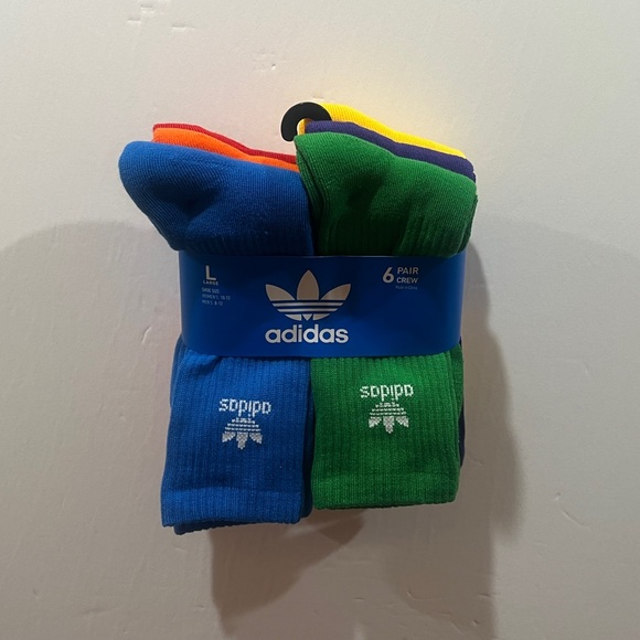 Adidas, 6 Pack Crew Socks, Multicolor - Picture 12 of 12